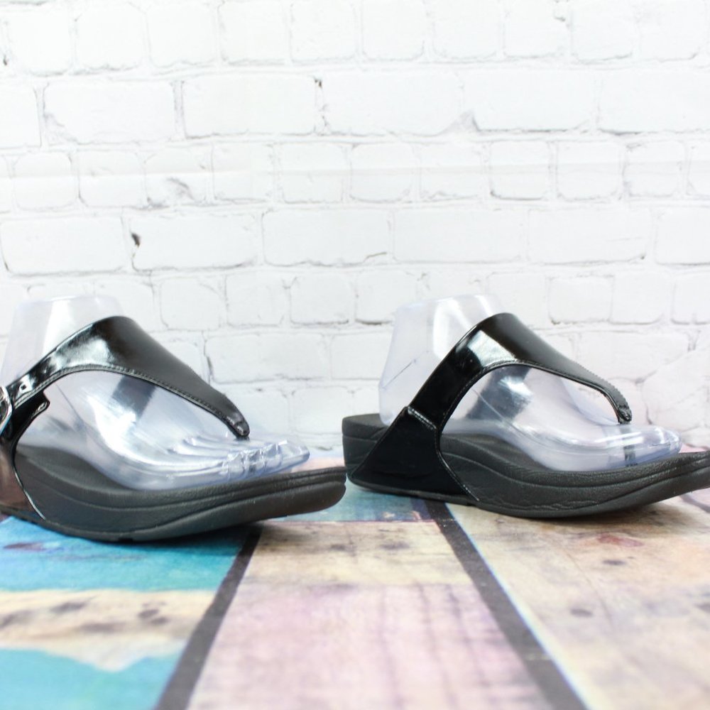 FITFLOP The Skinny Patent Thong Sandals Size 9 - Picture 3 of 9